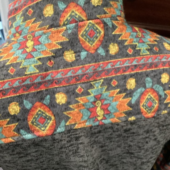 Simply Southern Fleece Pullover Women's Aztec Large Snap-T Lined Knit w/ Pockets - Picture 6 of 8